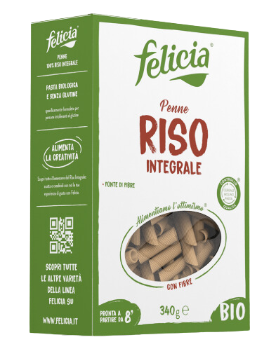 Felicia brown rice penne rigate organic guten-fee