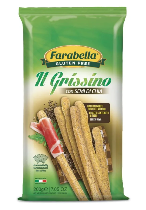 Farabella chia seed grissini lactose free, egg-free and gluten-free