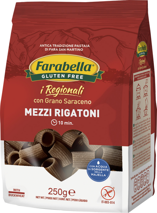 Farabella mezzi rigatoni with buckwheat flour gluten-free