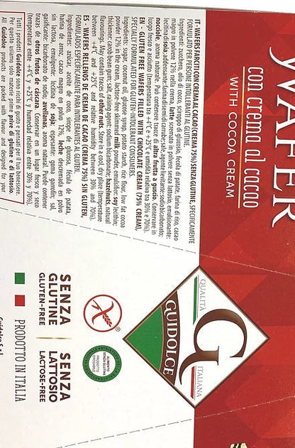 Guidolce gluten-free wafers filled with chocolate cream