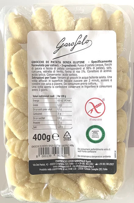 Gnocchis de pommes de terre Garofalo sans gluten