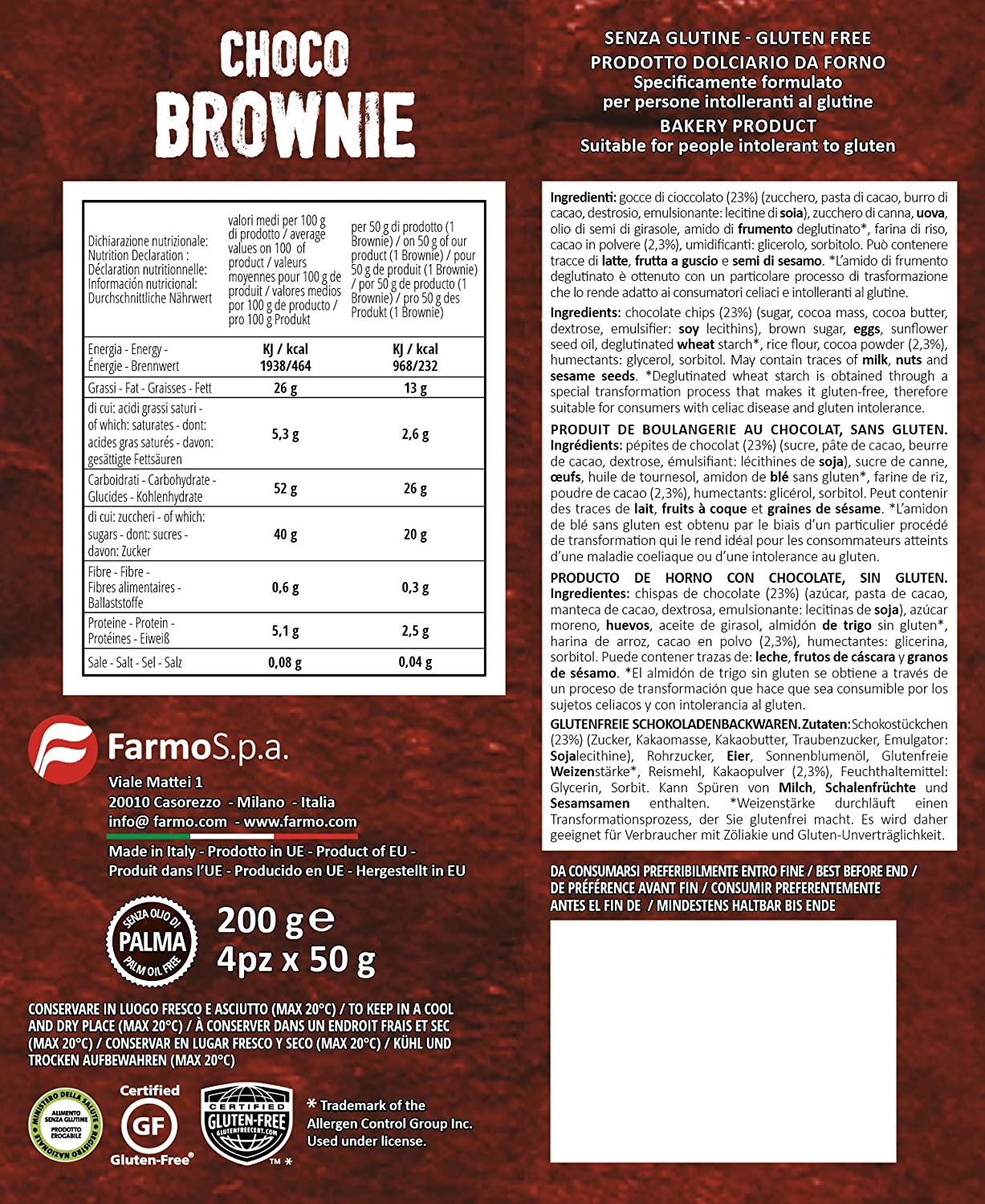 FARMO Choco Brownie gluten-free