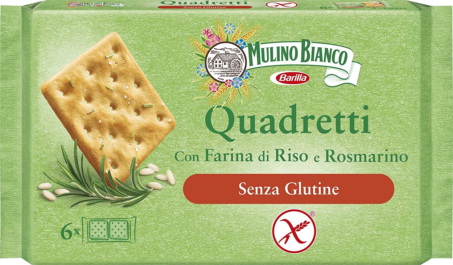 Mulino Bianco gluten-free crackers with rice and rosemary