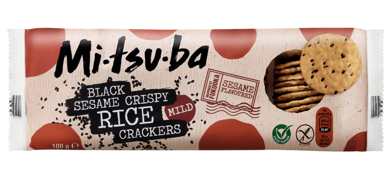 MITSUBA gluten-free black sesame rice crackers